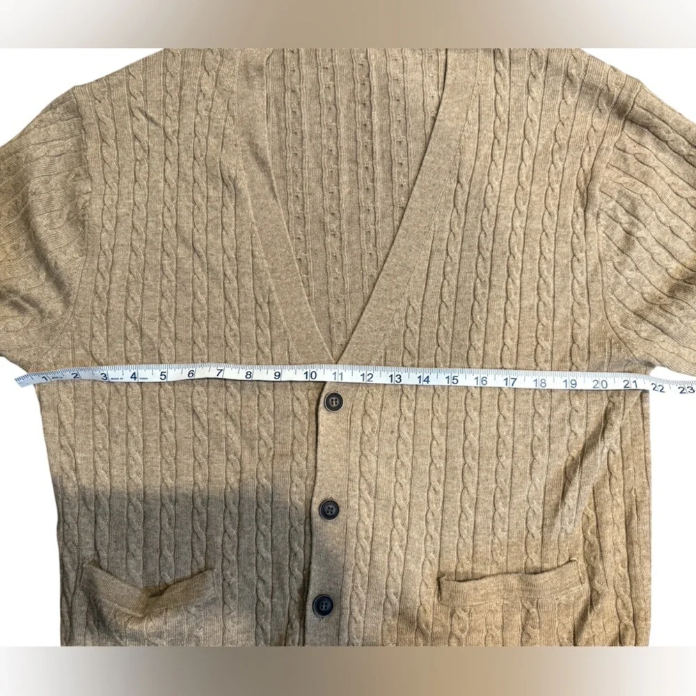 Grandpa Kallspin‎ Men’s cable knit 45% wool blend sweater Large Coffee tan